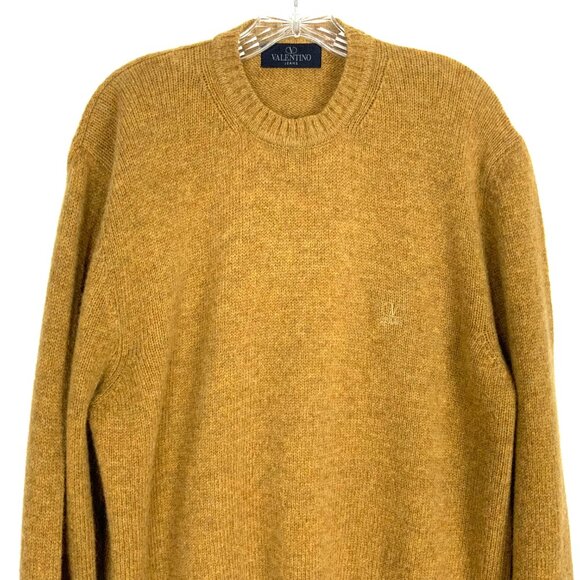 Valentino Jeans Vintage Virgin Wool Men's Knit Melange Crew Sweater Sz 52 (L-XL) - Picture 5 of 16